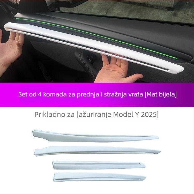Dekorativne naljepnice za rubove vrata Tesla Model Y – ABS materijal, kompatibilno s automatskim mjenjačem, zaštita unutarnjeg panela