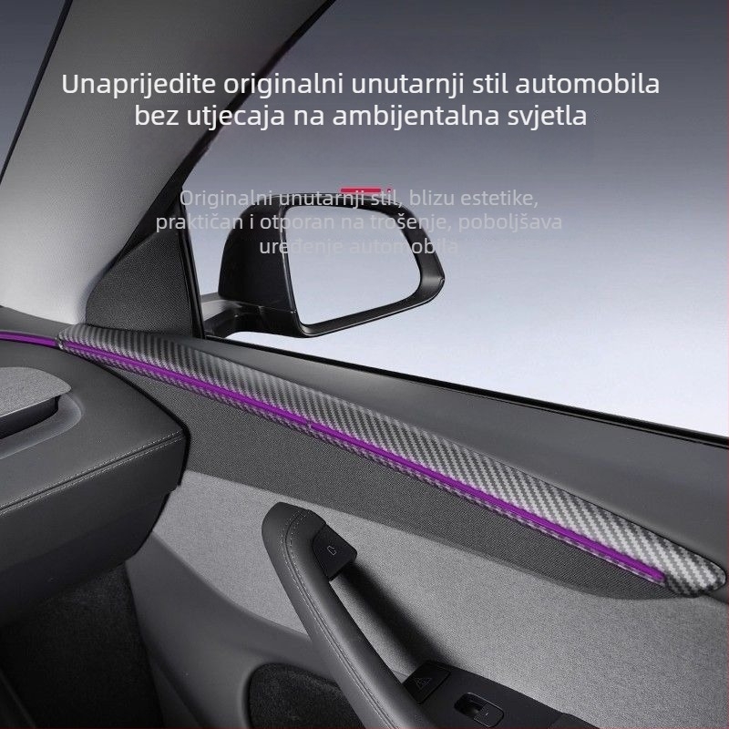 Dekorativne naljepnice za rubove vrata Tesla Model Y – ABS materijal, kompatibilno s automatskim mjenjačem, zaštita unutarnjeg panela