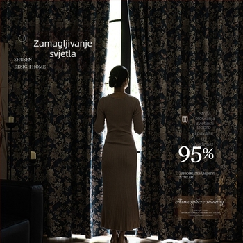 Francuski stil vintage blackout zavjese, moderni minimalistički stil, jesen 2025, novi model za spavaću sobu, dnevnu sobu i balkon, Downton Abbey Chenille