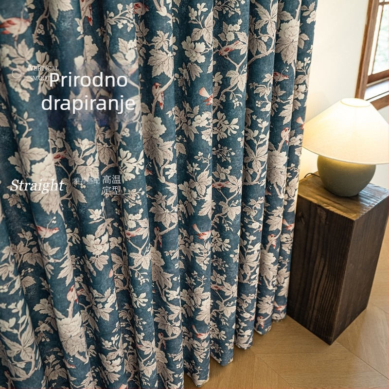 Francuski stil vintage blackout zavjese, moderni minimalistički stil, jesen 2025, novi model za spavaću sobu, dnevnu sobu i balkon, Downton Abbey Chenille