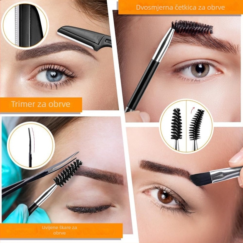 Set alata za obrve od nehrđajućeg čelika: trimer za obrve, pinceta za obrve i kliješta za uklanjanje dlačica s obrva; šifra proizvoda P7Pcs; podrijetlo Yangjiang.