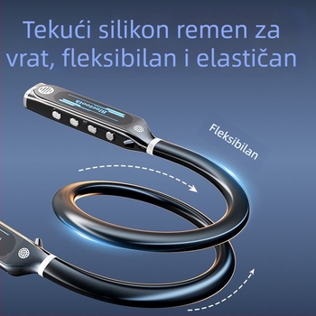 Bežične Bluetooth slušalice s trakom oko vrata — Bluetooth 5.4, doseg 10 m, trajanje baterije više od 8 sati, stereo zvuk, digitalni zaslon