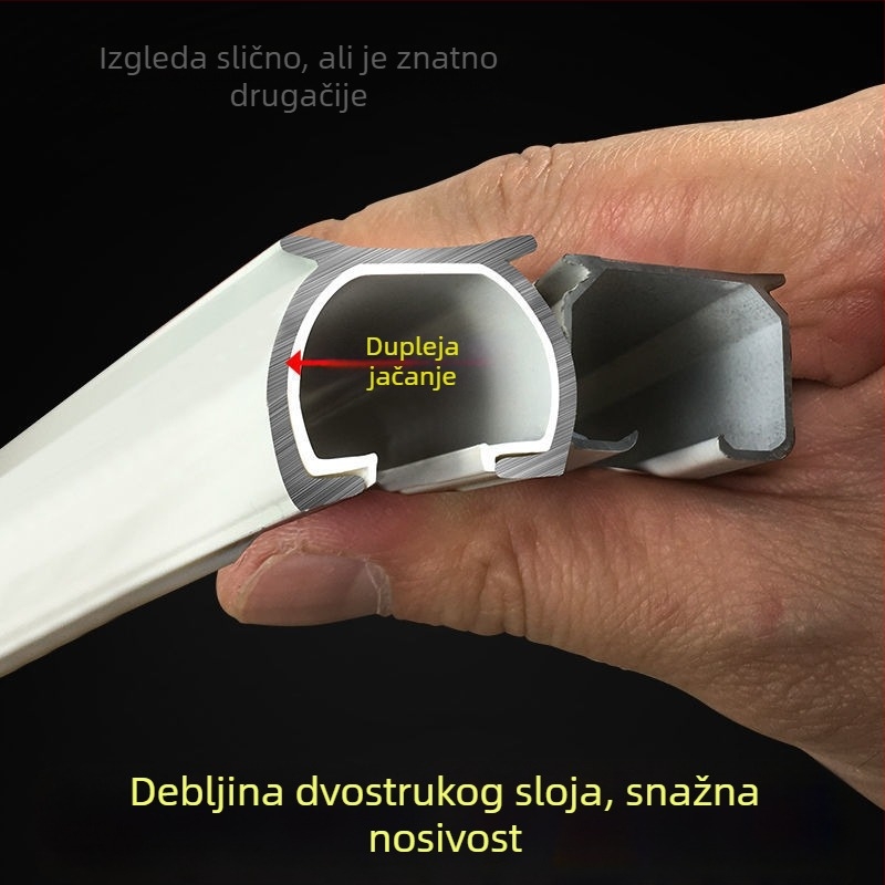 Sustav vodilica za zavjese od aluminijske legure, jednostruka i dvostruka tračnica, bočno gornja montaža kukice, moderan minimalistički stil, prilagodljivo