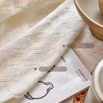 Japanski stil zavjesa od poliester-lin materijala, warp knitting, mrežasti uzorak, pogodna za dnevnu sobu, spavaću sobu i balkon