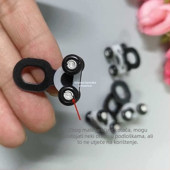 Set kotačića za vodilicu zavjesa s kukicama, četverokutna tračnica, kuglični ležajevi, metalna pločica