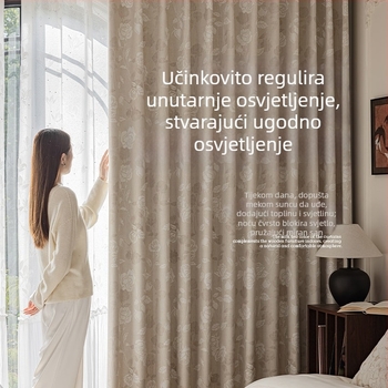 Zavjese za spavaću sobu i dnevni boravak – žakard poliester, potpuno zatamnjenje, retro stil, TH0216