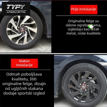 Honda Civic karbonski uzorak zaštita felge - TYPY, imitacija karbonskih vlakana, prilagodljivo