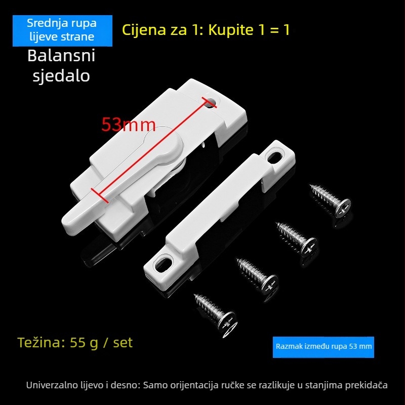 Class Craftsman Crescent Lock od aluminijske legure za vrata i prozore, prozorska brava za guranje-povlačenje, dodatak bravi