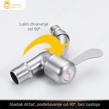 Zidni priključak za perilicu rublja, nehrđajući čelik, ulaz/izlaz 20 mm, keramički disk ventil, raspon temperature 0–100 °C