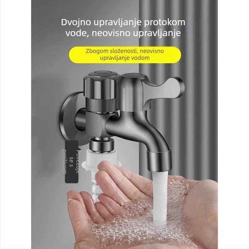 Ventil za perilicu rublja — univerzalni spojnik, s jednim ulazom i dva izlaza, trostruka konstrukcija, plastično kućište, keramički disk ventila, WATERMARK potvrda