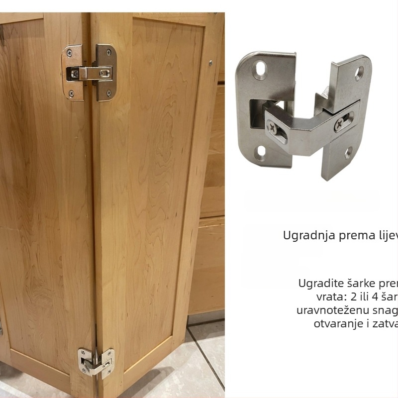 Odvojivi kutni zglob ormarića s dvostrukim vratima, legura cinka, elektrogalvanski završni premaz, model DYLA004