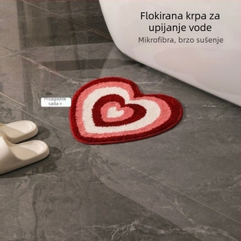 Protuklizni flokirani podni tepih, mikrovlakno, strojno tkanje, perivo, prilagodljivo uzorcima