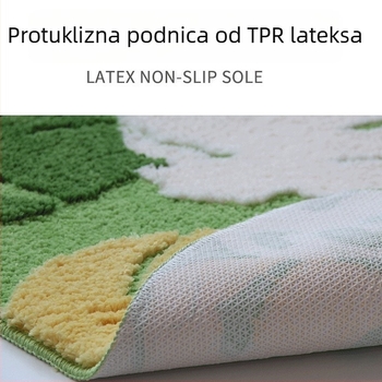 Protuklizni flokirani podni tepih, mikrovlakno, strojno tkanje, perivo, prilagodljivo uzorcima