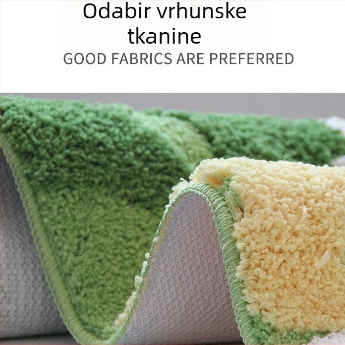 Protuklizni flokirani podni tepih, mikrovlakno, strojno tkanje, perivo, prilagodljivo uzorcima