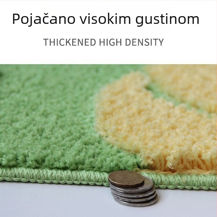 Protuklizni flokirani podni tepih, mikrovlakno, strojno tkanje, perivo, prilagodljivo uzorcima