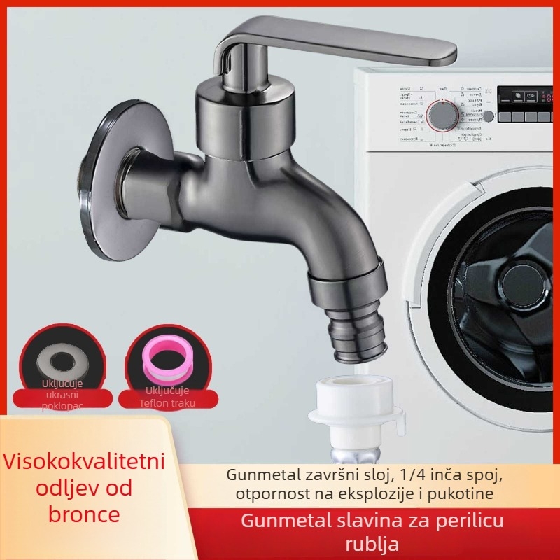 Bakarna slavina za perilicu rublja, ugradnja u zid, MY789, keramičko jezgro ventila, 20 mm ulaz/izlaz