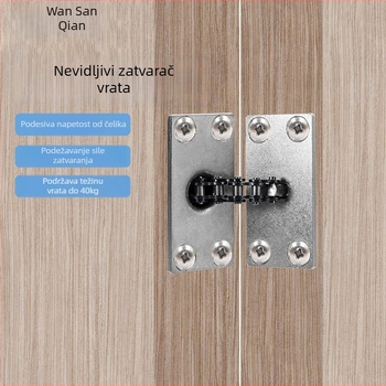Skriveni zatvarač vrata za drvena vrata, automatsko zatvaranje, tijelo od lijevanog aluminija, moderni minimalistički dizajn