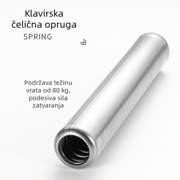 Skriveni zatvarač vrata za drvena vrata, automatsko zatvaranje, tijelo od lijevanog aluminija, moderni minimalistički dizajn