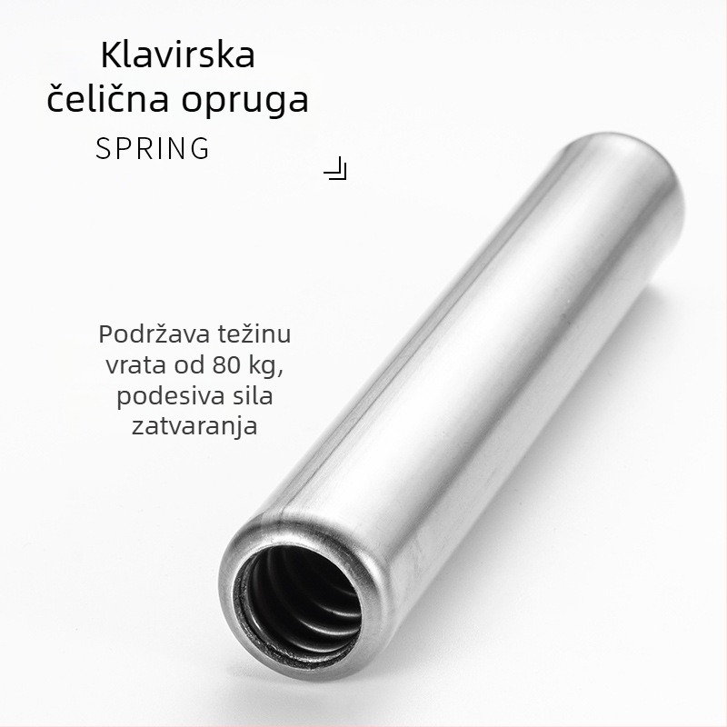 Skriveni zatvarač vrata za drvena vrata, automatsko zatvaranje, tijelo od lijevanog aluminija, moderni minimalistički dizajn