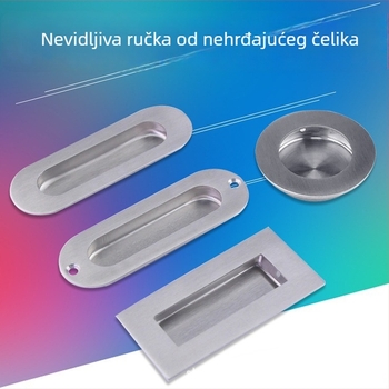Kvadratna ručka od nehrđajućeg čelika, skrivena ugradna za klizna vrata ormara i ormarića