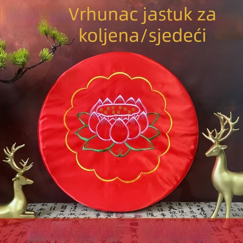 Pamukasta futon podloga za meditaciju – okrugla lotusna jastučnica za kućnu upotrebu, kineski stil, punilo od bisernog pamuka