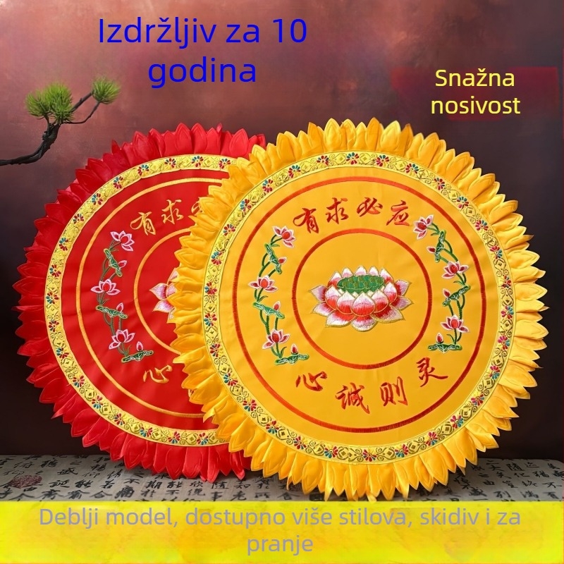 Pamukasta futon podloga za meditaciju – okrugla lotusna jastučnica za kućnu upotrebu, kineski stil, punilo od bisernog pamuka