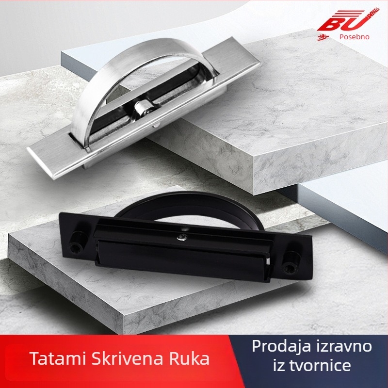 BUTE LS1 Skrivena okretna ručka od cinkovog legura za vrata i ladice – japanski stil, moderni minimalistički dizajn