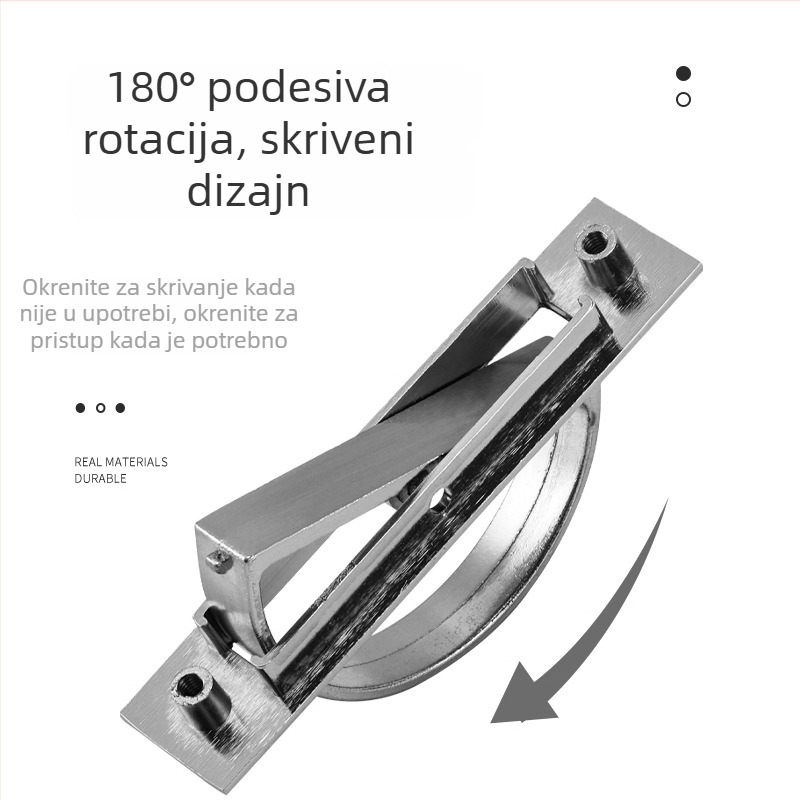 BUTE LS1 Skrivena okretna ručka od cinkovog legura za vrata i ladice – japanski stil, moderni minimalistički dizajn