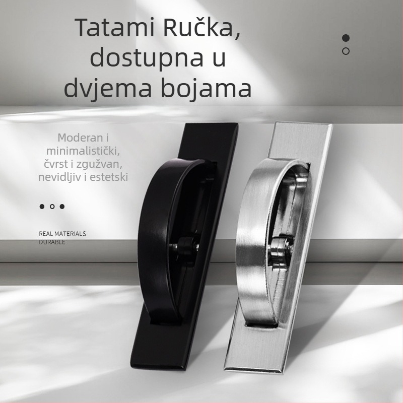 BUTE LS1 Skrivena okretna ručka od cinkovog legura za vrata i ladice – japanski stil, moderni minimalistički dizajn