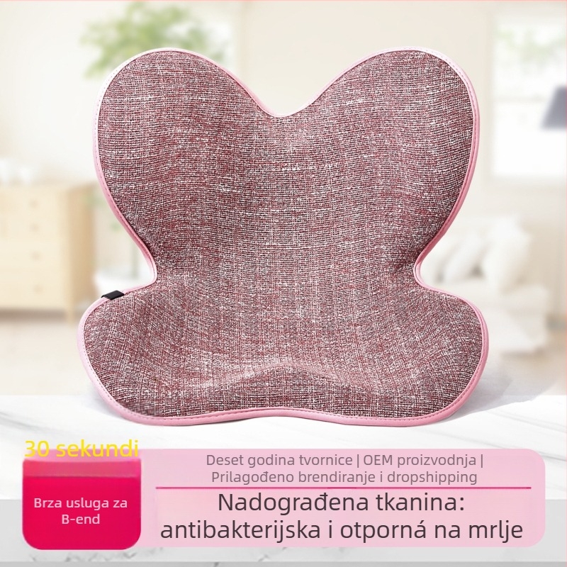 Lumbalna jastučnica za duže sjedenje – pamuk i lan, punilo EPE, japanski stil, prugasti uzorak