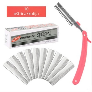 Set za obrve sa sklopivim nožem za obrve, držač noža, uključuje 10 oštrica od nehrđajućeg čelika