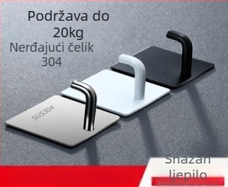 Nehrđajući čelični zidni kuk s ljepilom, za kuhinju i kupaonicu, jednokukna metalna kukica, nosivost 1-3 kg, moderni minimalistički stil
