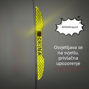 Reflektirajuća automobilska zaštitna traka za vrata, noževog stila, univerzalna ugradnja, dekorativna zaštita od ogrebotina (4 komada)