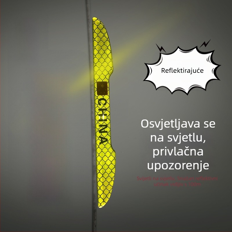 Reflektirajuća automobilska zaštitna traka za vrata, noževog stila, univerzalna ugradnja, dekorativna zaštita od ogrebotina (4 komada)
