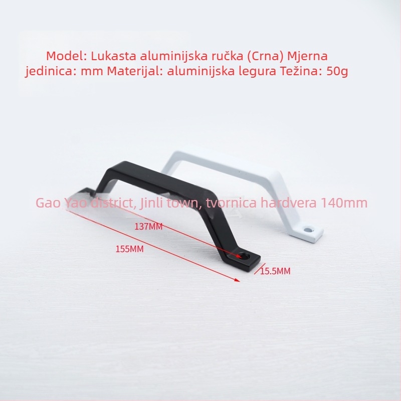 Hardver od aluminijske legure za klizna vrata i prozore, garderobni ormari i ladice u stilu štala — HY-15, branda Hongyu; Materijal: aluminijska legura; Završna obrada: sprej boja; Upotreba: Vrata, Prozori