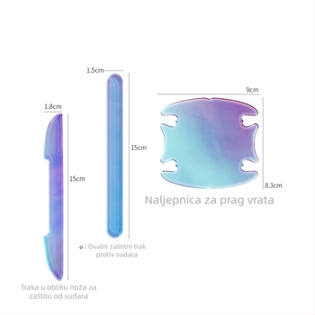 Protukolizijska traka za vrata automobila — Kolenat, šarene svjetleće naljepnice, prilagodba obrade, kompatibilno sa svim modelima
