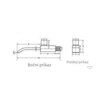 Kran mop pool, bakar, elektroplirano, zidna montaža, potpuno bakreni jezgrni ventil