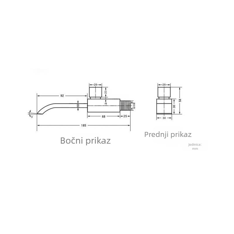 Kran mop pool, bakar, elektroplirano, zidna montaža, potpuno bakreni jezgrni ventil