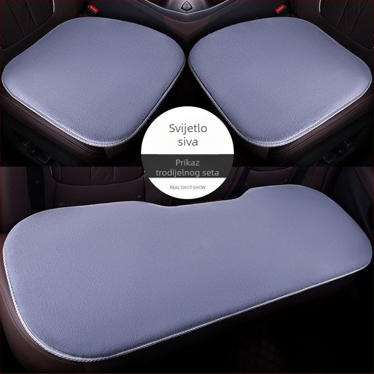Sjedalo jastuk za automobil, set od tri dijela, za sve sezone, punilo od velura, površina od kože zrnastu strukturu