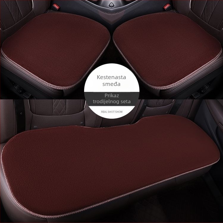 Sjedalo jastuk za automobil, set od tri dijela, za sve sezone, punilo od velura, površina od kože zrnastu strukturu