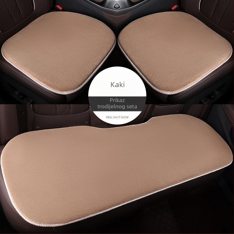 Sjedalo jastuk za automobil, set od tri dijela, za sve sezone, punilo od velura, površina od kože zrnastu strukturu