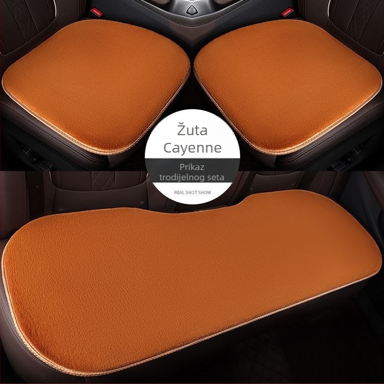 Sjedalo jastuk za automobil, set od tri dijela, za sve sezone, punilo od velura, površina od kože zrnastu strukturu