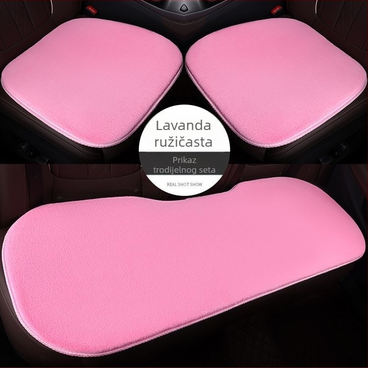 Sjedalo jastuk za automobil, set od tri dijela, za sve sezone, punilo od velura, površina od kože zrnastu strukturu