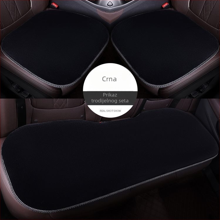 Sjedalo jastuk za automobil, set od tri dijela, za sve sezone, punilo od velura, površina od kože zrnastu strukturu
