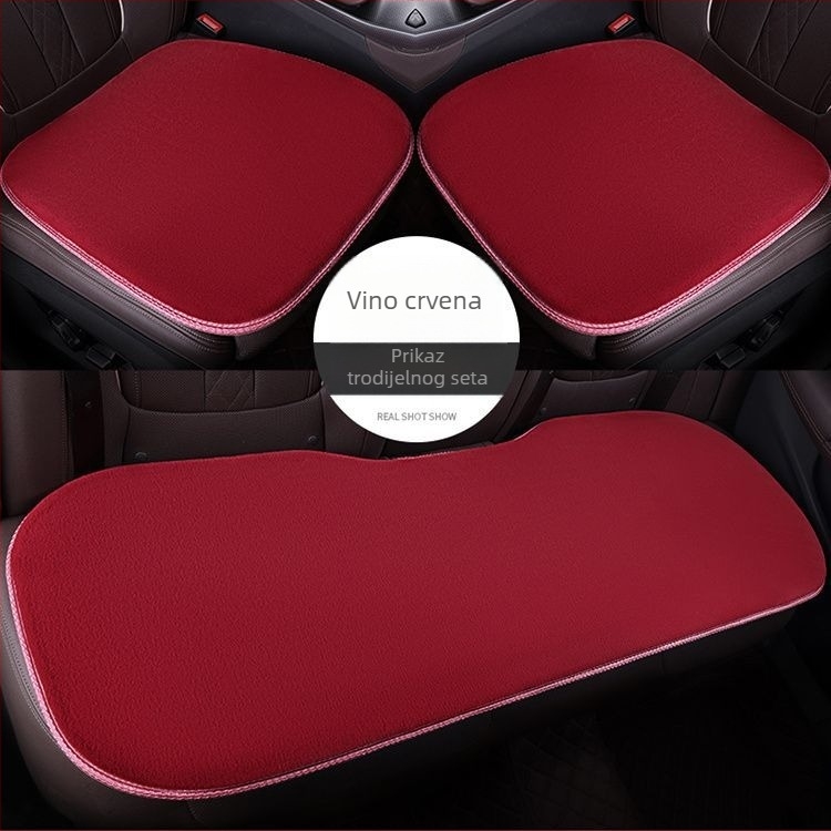 Sjedalo jastuk za automobil, set od tri dijela, za sve sezone, punilo od velura, površina od kože zrnastu strukturu