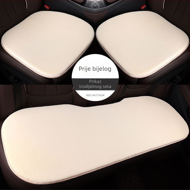 Sjedalo jastuk za automobil, set od tri dijela, za sve sezone, punilo od velura, površina od kože zrnastu strukturu