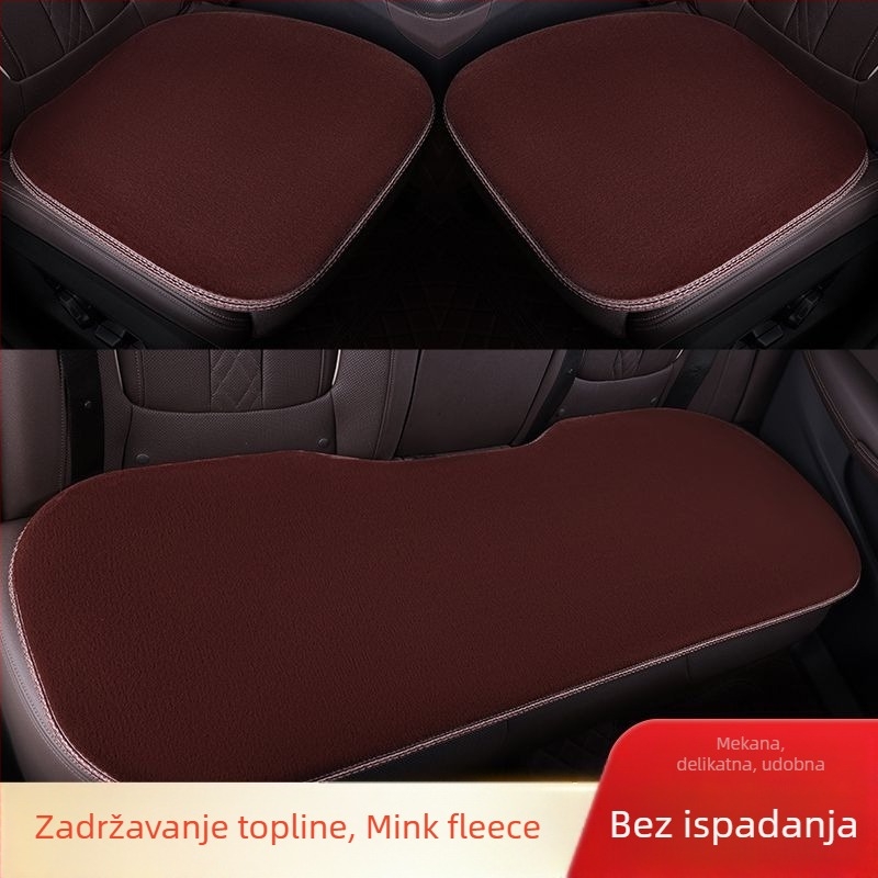 Sjedalo jastuk za automobil, set od tri dijela, za sve sezone, punilo od velura, površina od kože zrnastu strukturu