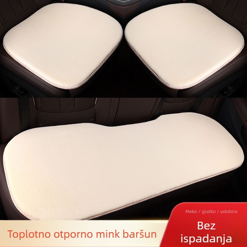 Sjedalo jastuk za automobil, set od tri dijela, za sve sezone, punilo od velura, površina od kože zrnastu strukturu