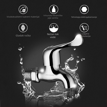 Ventil za mop bazen za perilicu – bakarna legura, zidna ugradnja, otvaranje imbus ključem, keramički jezgreni ventil, model 7116-234/1C-1
