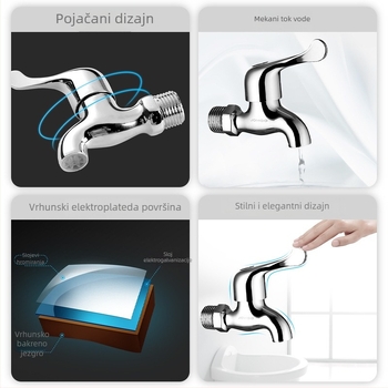 Ventil za mop bazen za perilicu – bakarna legura, zidna ugradnja, otvaranje imbus ključem, keramički jezgreni ventil, model 7116-234/1C-1